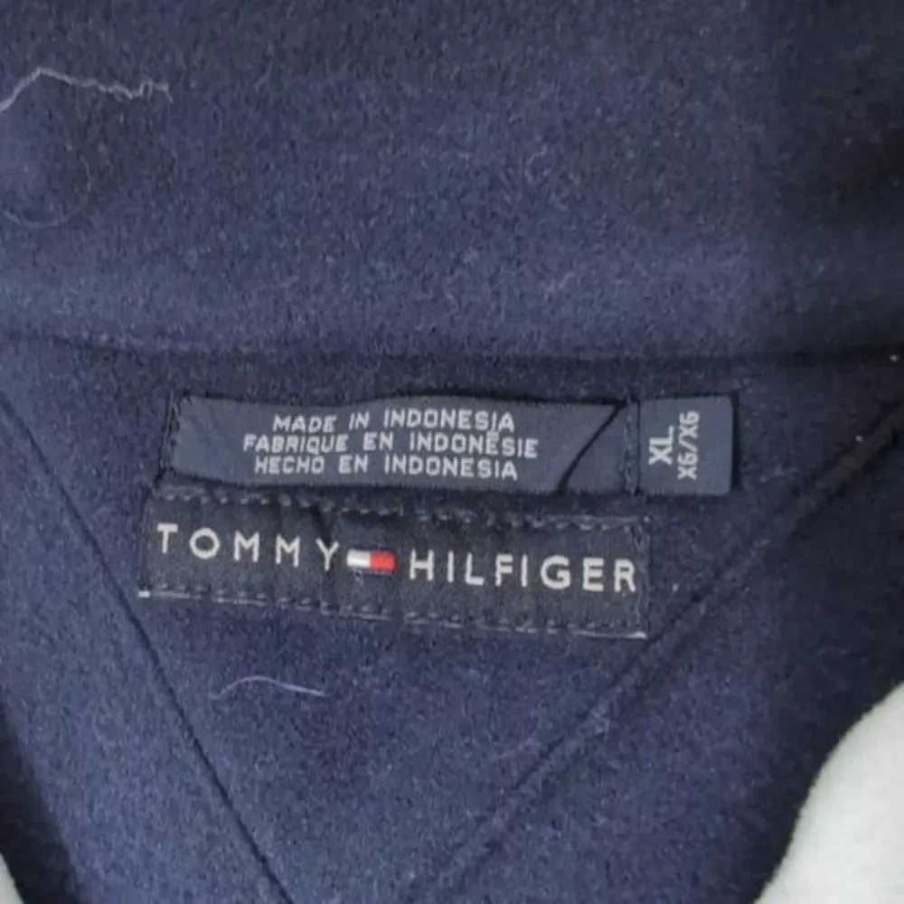 Tommy Hilfiger Mens Sweater XL‎ Fair Isle Warm Fleece Logo Side Striped Shirt
